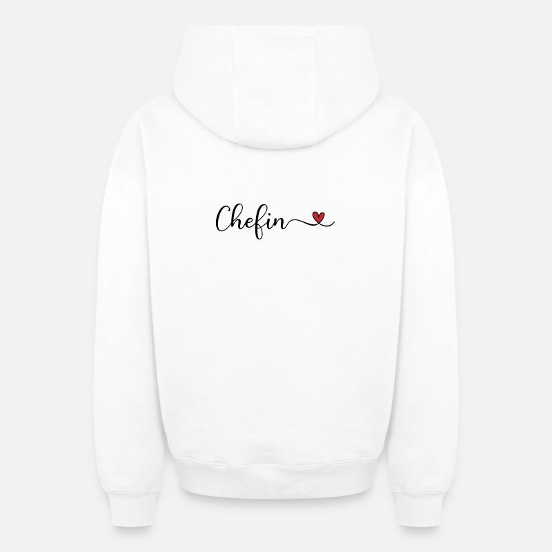 Patron - Sweat à capuche unisexe zippé oversize épais SPREAD - blanc
