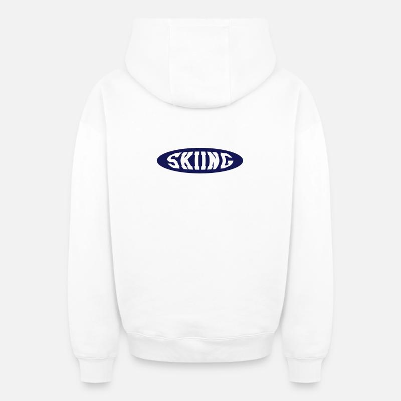 Skiing - Sweat à capuche unisexe zippé oversize épais SPREAD - blanc