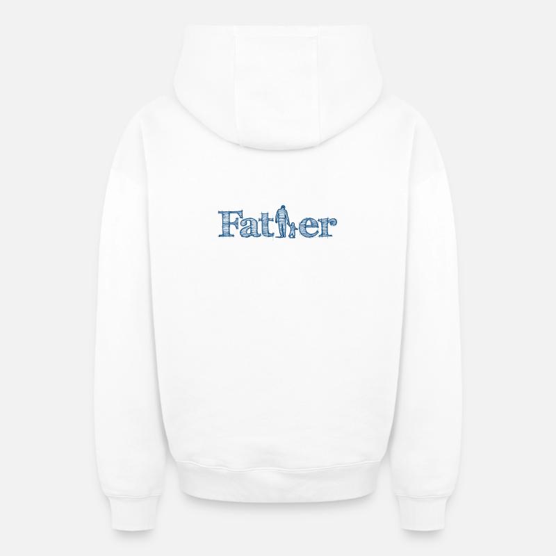 Père et Fils - Sweat à capuche unisexe zippé oversize épais SPREAD - blanc