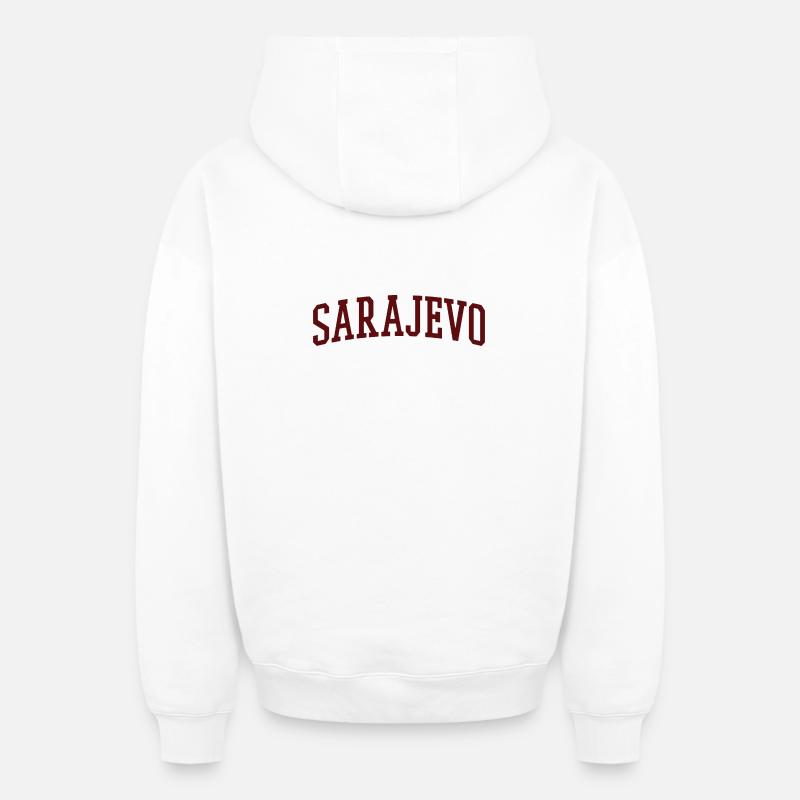 Sarajevo - Sweat à capuche unisexe zippé oversize épais SPREAD - blanc