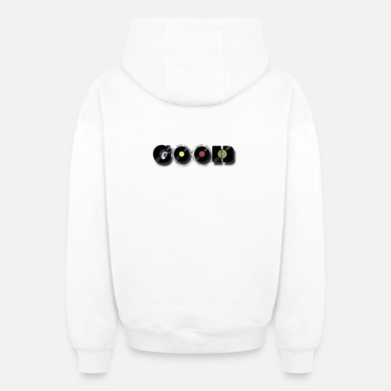 GOOD - Sweat à capuche unisexe zippé oversize épais SPREAD - blanc