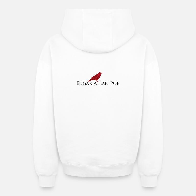 Edgar Allan Poe - Sweat à capuche unisexe zippé oversize épais SPREAD - blanc