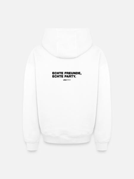 Echte Freunde (JGA - Jungesellenabschied) - Oversized Heavyweight Unisex Zip Hoodie - Weiß