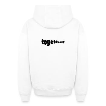 together - Oversized Heavyweight Unisex Zip Hoodie - white - Back - AI Model Male 178 light (178cm)