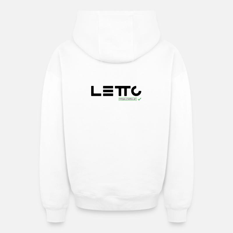 Logo_mit_Hackerl - Sweat à capuche unisexe zippé oversize épais SPREAD - blanc