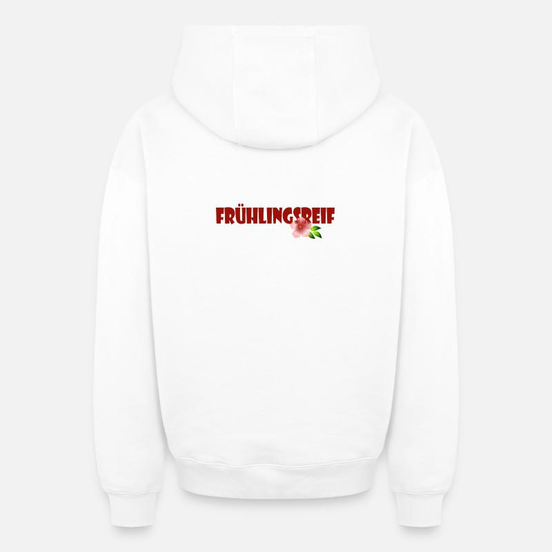 MÛR PRINTANIER - Sweat à capuche unisexe zippé oversize épais SPREAD - blanc