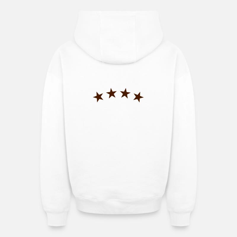 étoiles - Sweat à capuche unisexe zippé oversize épais SPREAD - blanc