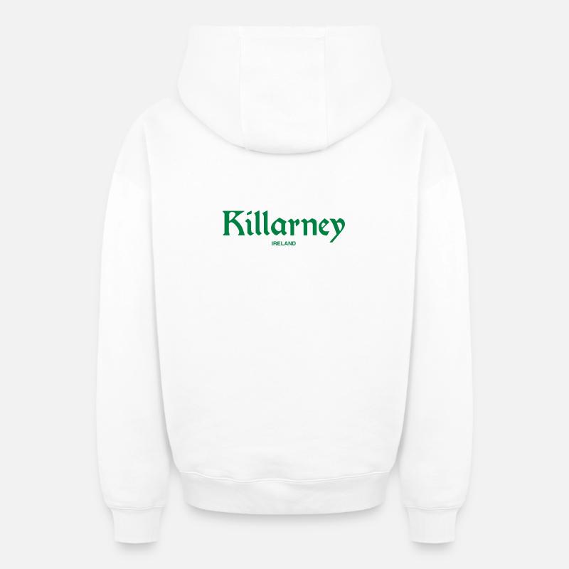 KILLARNEY Irlande Irlande - Sweat à capuche unisexe zippé oversize épais SPREAD - blanc