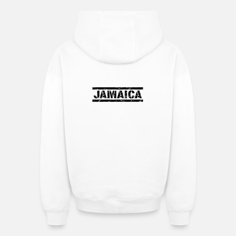 Jamaïque - Sweat à capuche unisexe zippé oversize épais SPREAD - blanc