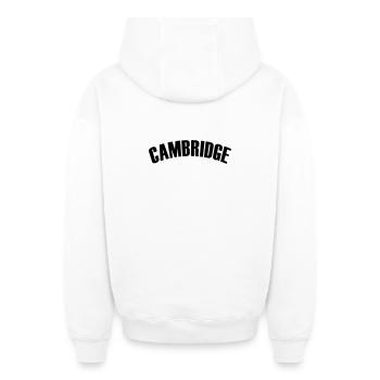 Chemise Cambridge - Sweat à capuche unisexe zippé oversize épais SPREAD - blanc - Dos - AI Model Male 178 light (178cm)