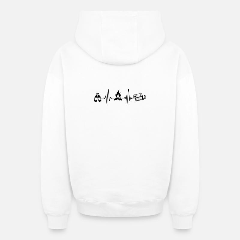 puls bier chillmal - Oversized Heavyweight Unisex Zip Hoodie - Weiß