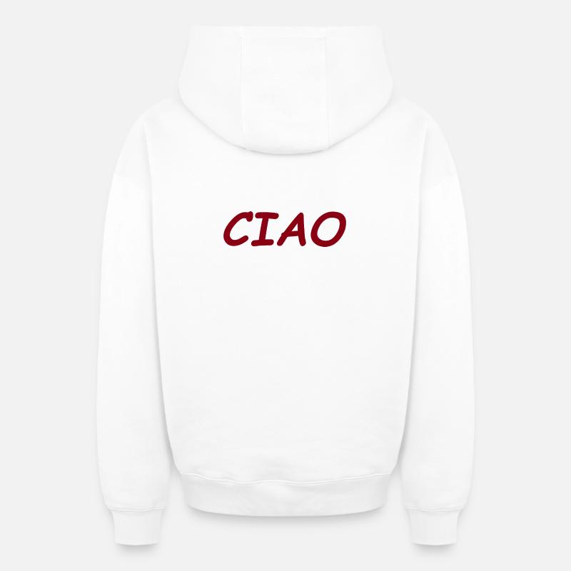 CIAO - Sweat à capuche unisexe zippé oversize épais SPREAD - blanc