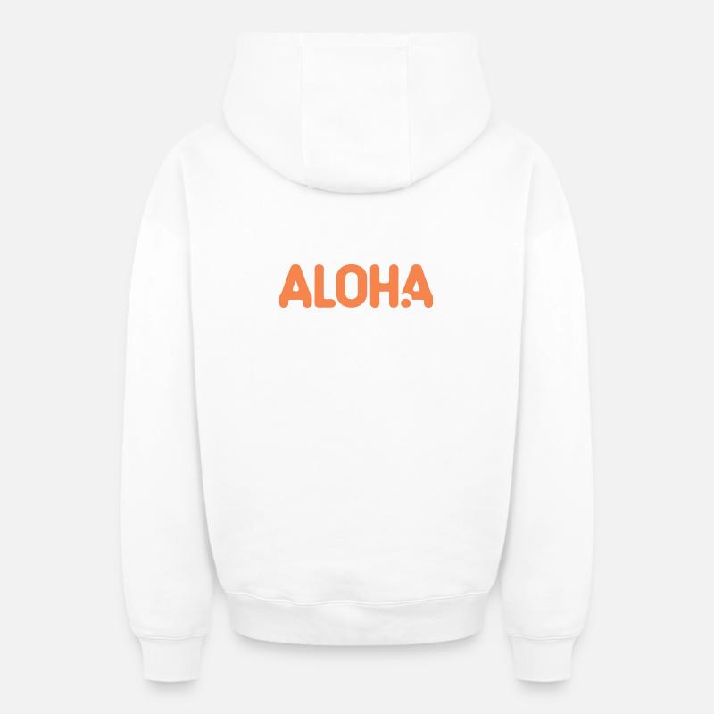 Aloha - Sweat à capuche unisexe zippé oversize épais SPREAD - blanc