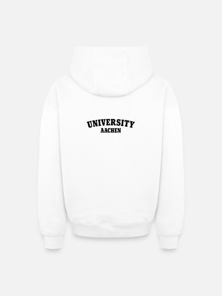University of Aachen - Oversized Heavyweight Unisex Zip Hoodie - white