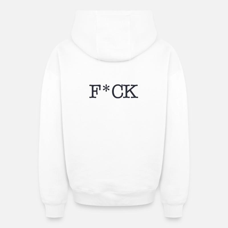F_CK_Black - Sweat à capuche unisexe zippé oversize épais SPREAD - blanc