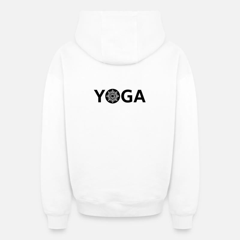 Éclat Nocturne Mandala - Sweat à capuche unisexe zippé oversize épais SPREAD - blanc