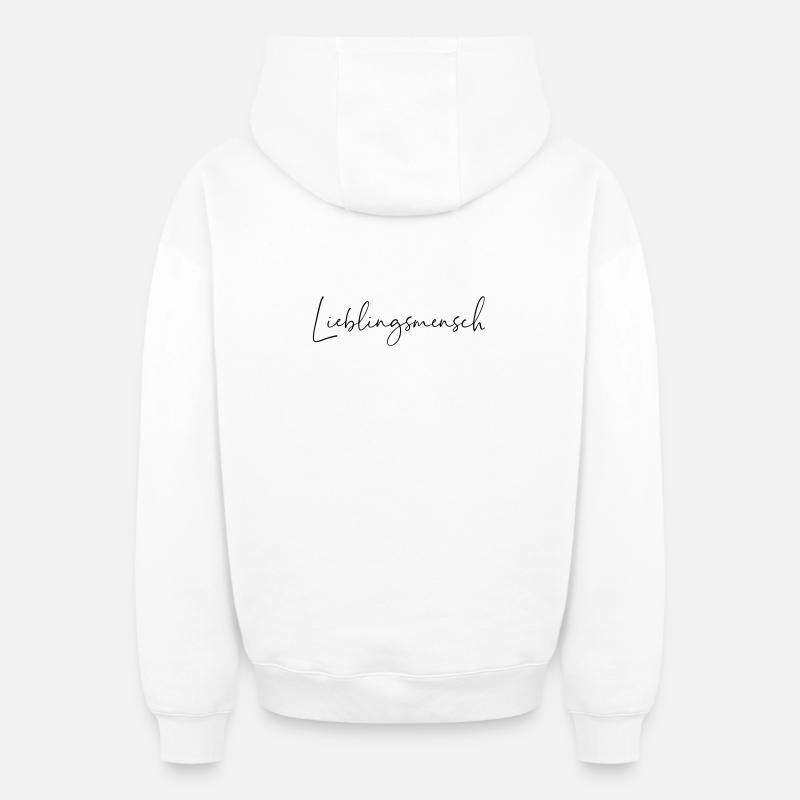 Personne préférée / Conception de l’écriture manuscrite - Sweat à capuche unisexe zippé oversize épais SPREAD - blanc