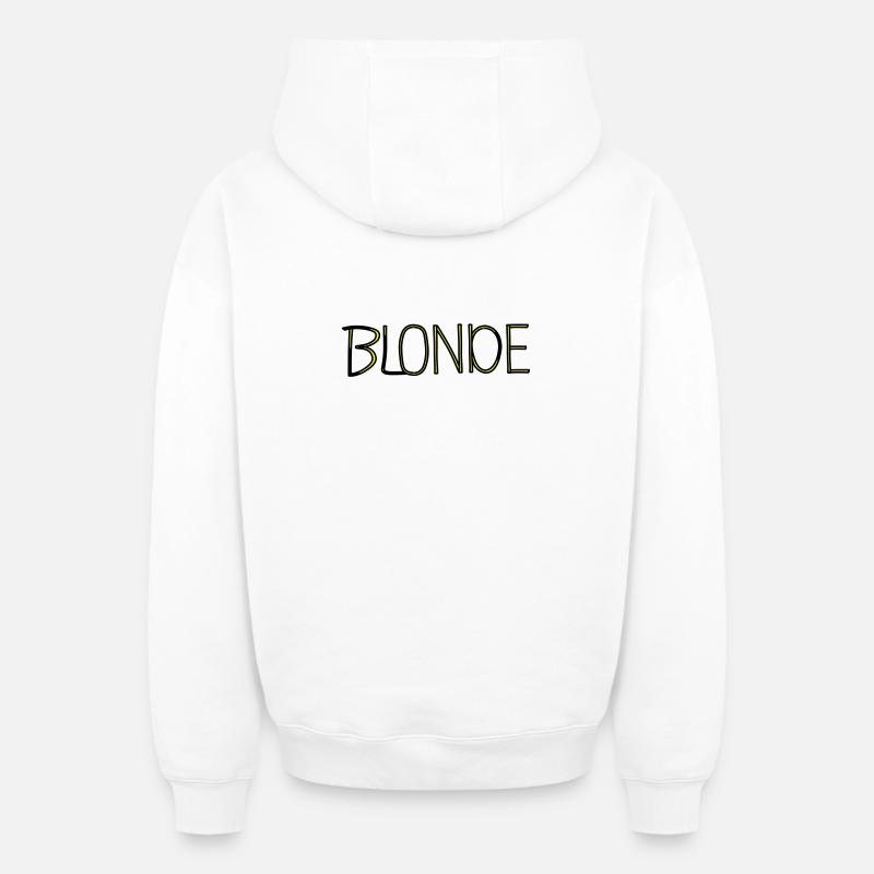 Blonde - Sweat à capuche unisexe zippé oversize épais SPREAD - blanc