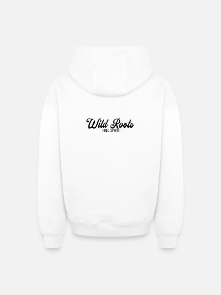 Wild Roots Free Spirit - Oversized Heavyweight Unisex Zip Hoodie - Weiß