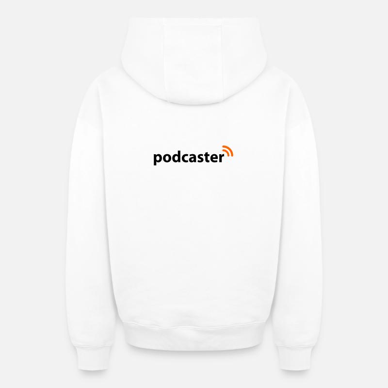 Podcaster | Funk | Wlan - Sweat à capuche unisexe zippé oversize épais SPREAD - blanc