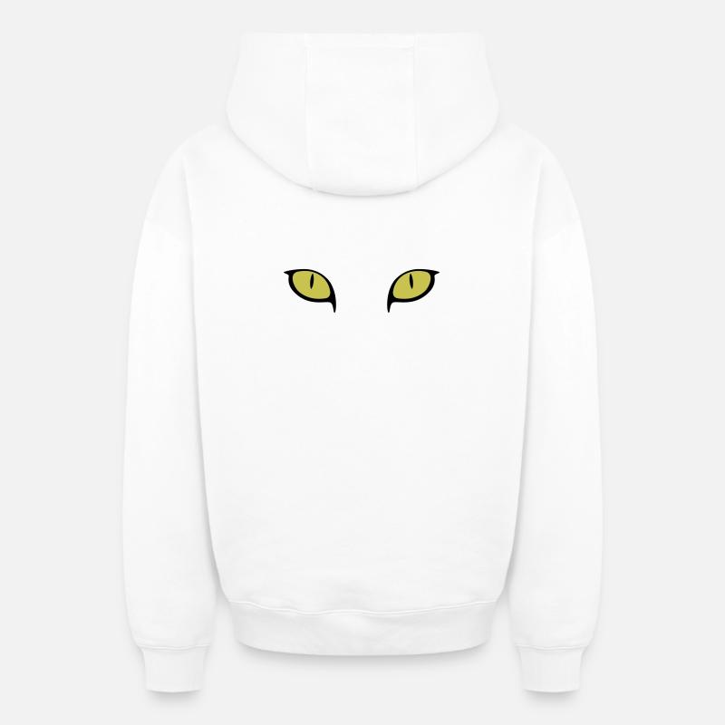 Yeux de chat - Sweat à capuche unisexe zippé oversize épais SPREAD - blanc