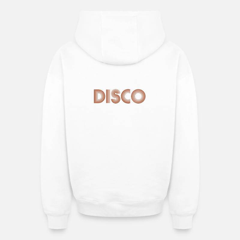 DISCO Boule disco dansante - Sweat à capuche unisexe zippé oversize épais SPREAD - blanc