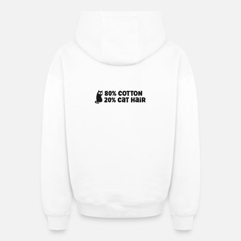 Chats Chats - Sweat à capuche unisexe zippé oversize épais SPREAD - blanc