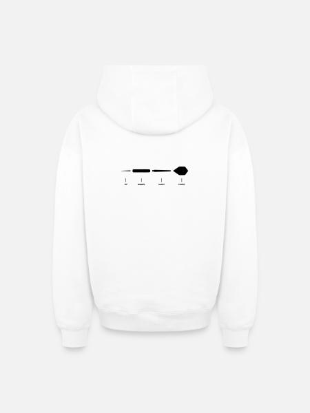 Dart Explanation Anatomy Dart Design - Oversized Heavyweight Unisex Zip Hoodie - white