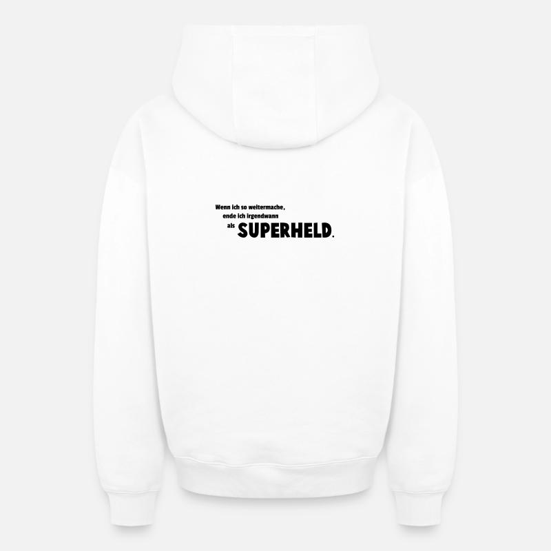 Superheld - Oversized Heavyweight Unisex Zip Hoodie - Weiß
