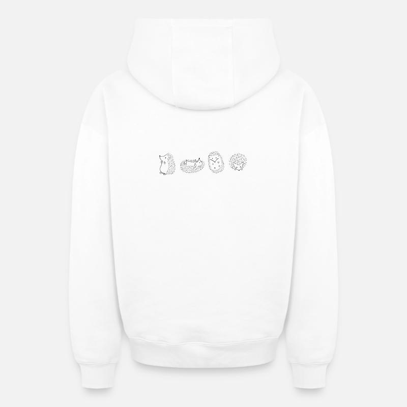 Igel Igel Igel Igel - Oversized Heavyweight Unisex Zip Hoodie - Weiß