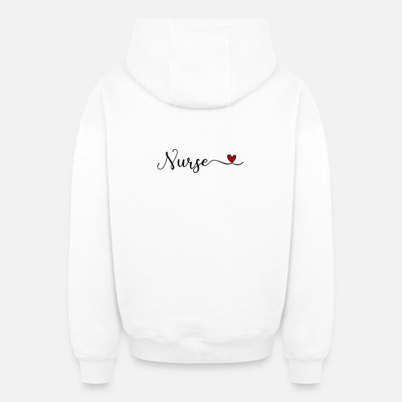 infirmier - Sweat à capuche unisexe zippé oversize épais SPREAD - blanc