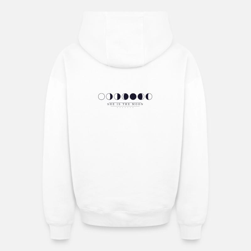 Elle est la lune - Sweat à capuche unisexe zippé oversize épais SPREAD - blanc
