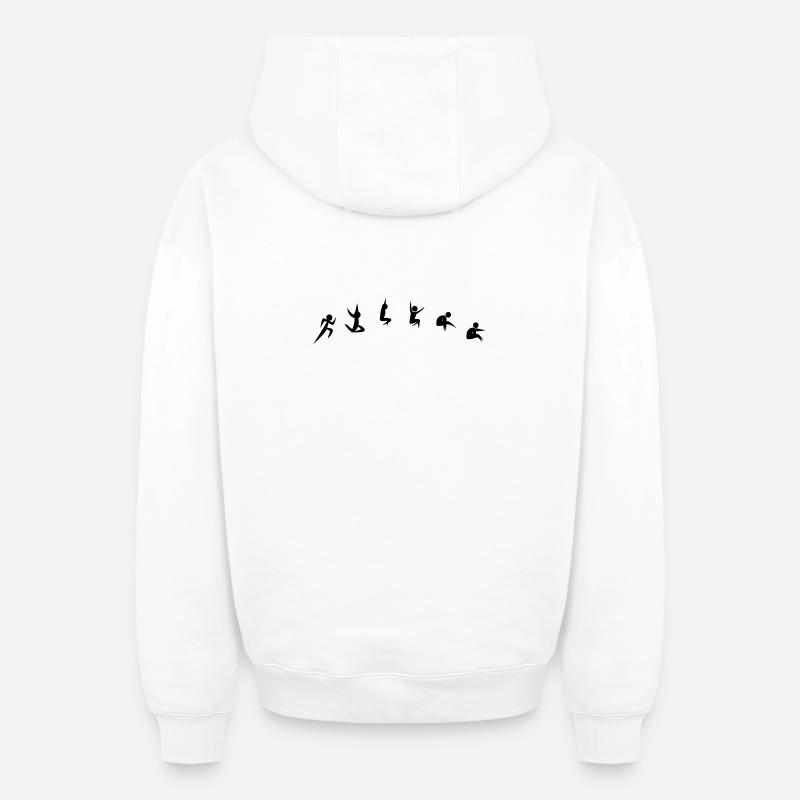 Saut en longueur - Sweat à capuche unisexe zippé oversize épais SPREAD - blanc