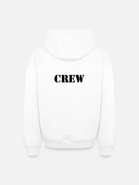 Crew - Oversized Heavyweight Unisex Zip Hoodie - white