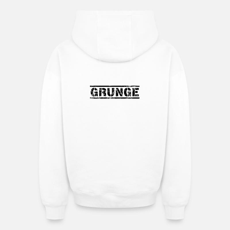 Grunge - Oversized Heavyweight Unisex Zip Hoodie - Weiß