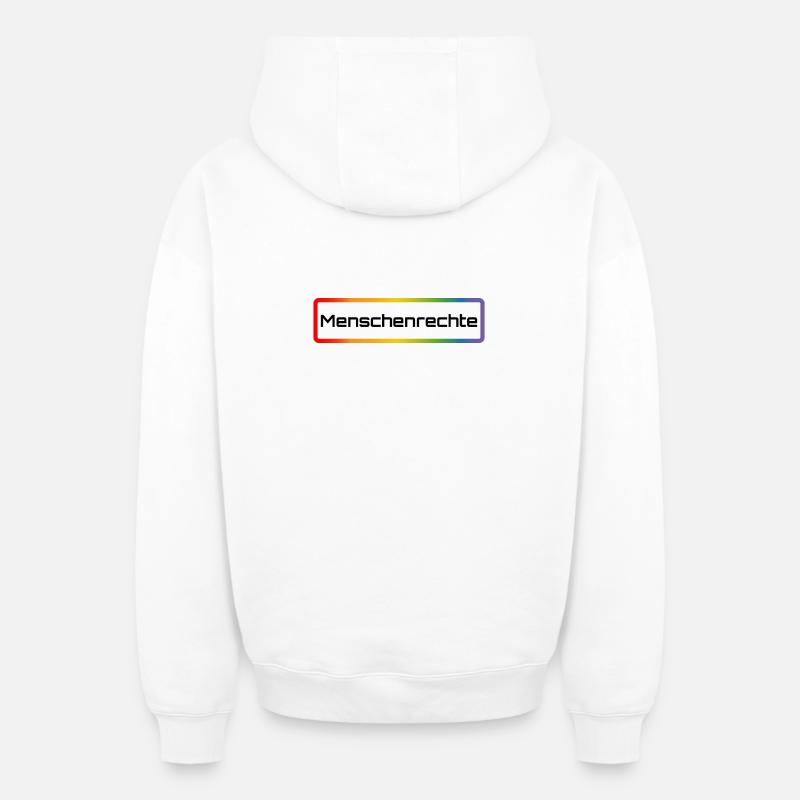 Regenbogen Menschenrechte - Oversized Heavyweight Unisex Zip Hoodie - Weiß