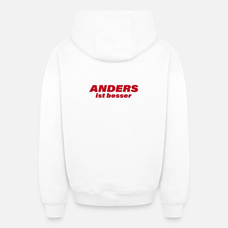 DIFFÉRENT, C’EST MIEUX - Sweat à capuche unisexe zippé oversize épais SPREAD - blanc