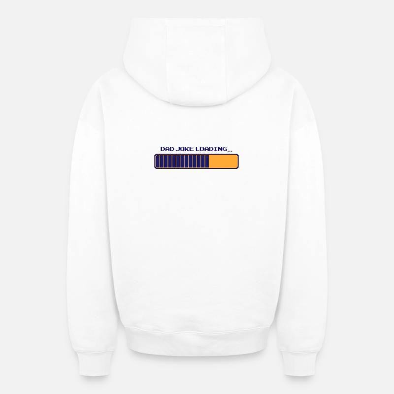 Dad Joke Loading – Pixelbar - Oversized Heavyweight Unisex Zip Hoodie - Weiß
