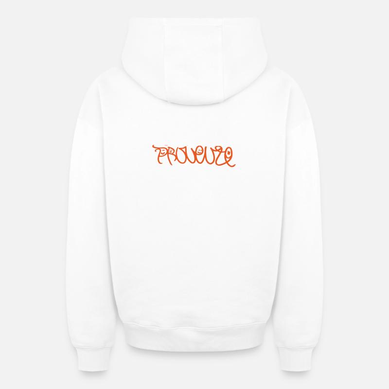 Provence Souvenir - Sweat à capuche unisexe zippé oversize épais SPREAD - blanc
