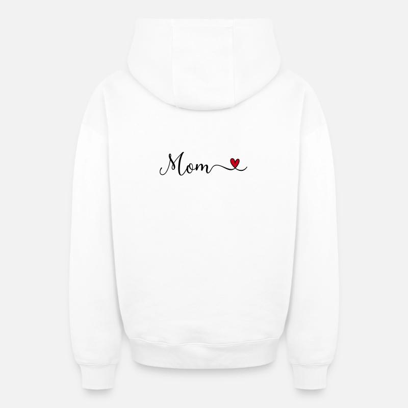 Maman - Sweat à capuche unisexe zippé oversize épais SPREAD - blanc