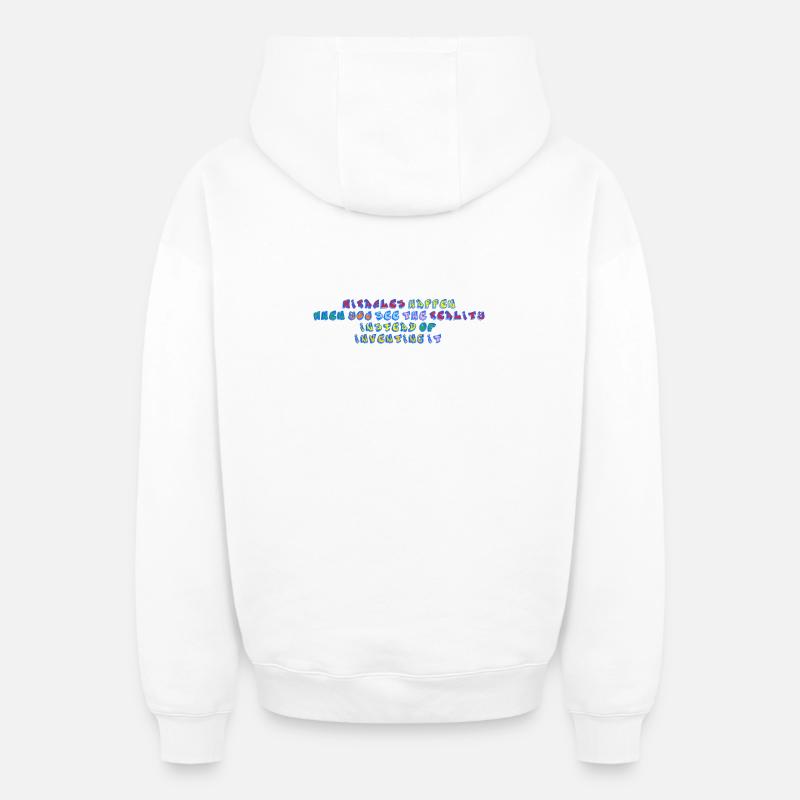 Miracles - Sweat à capuche unisexe zippé oversize épais SPREAD - blanc