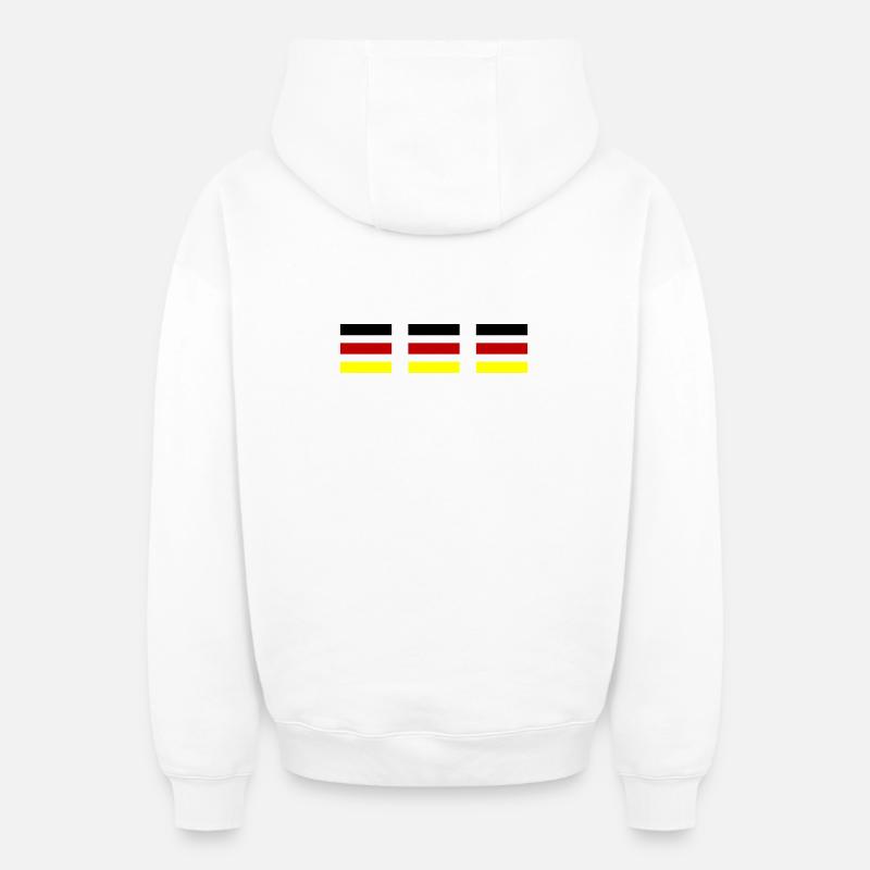 Drapeau Allemagne - Sweat à capuche unisexe zippé oversize épais SPREAD - blanc