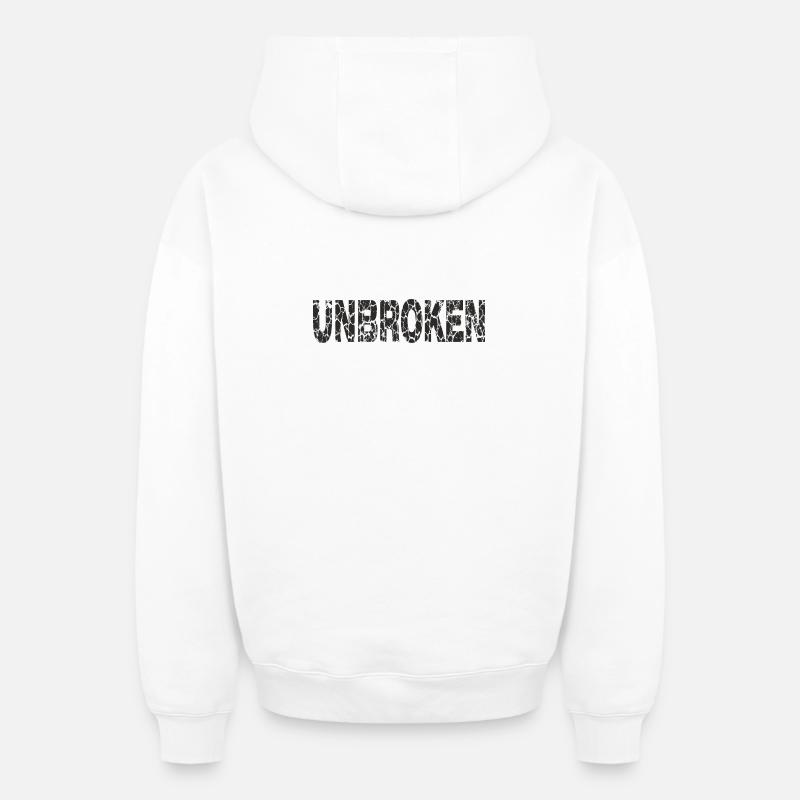 Paroles grunge inébranlables - Sweat à capuche unisexe zippé oversize épais SPREAD - blanc