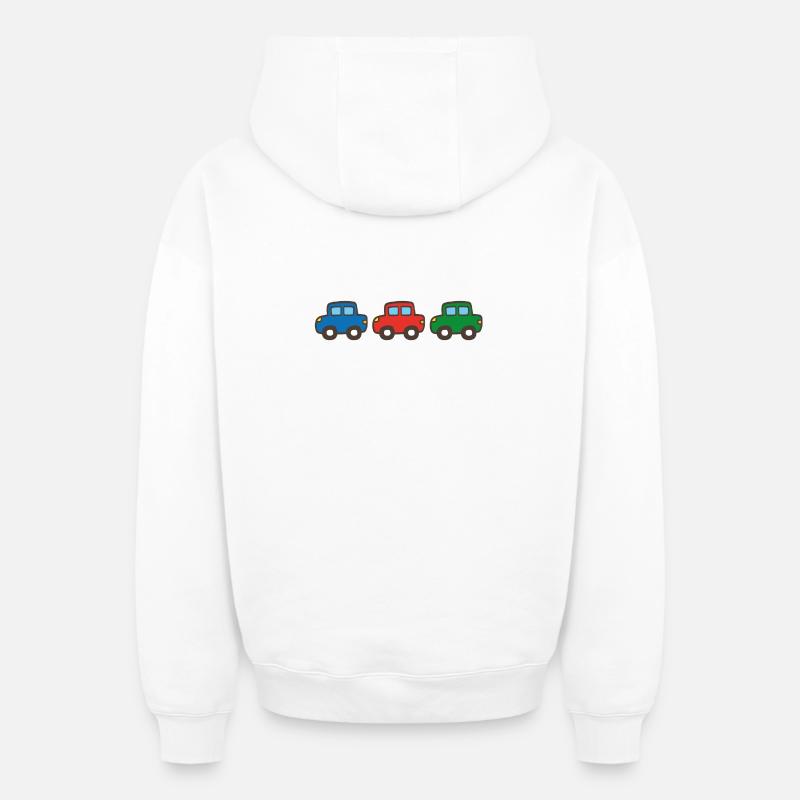 Trois voitures - Sweat à capuche unisexe zippé oversize épais SPREAD - blanc