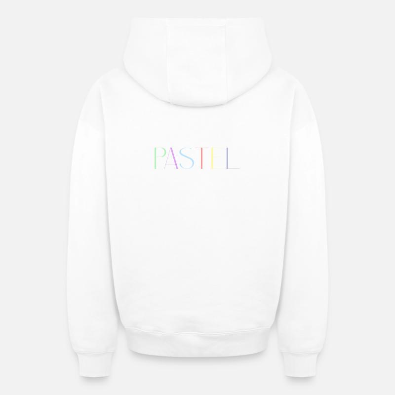PASTELL Couleurs pastel - Sweat à capuche unisexe zippé oversize épais SPREAD - blanc