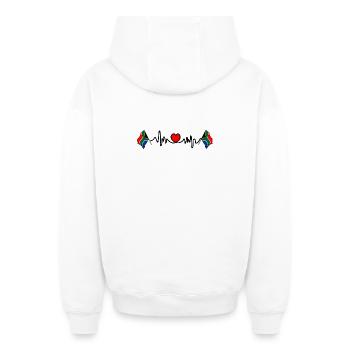 Heart rate cardio for South Africa - Oversized Heavyweight Unisex Zip Hoodie - white - Back - AI Model Male 178 light (178cm)