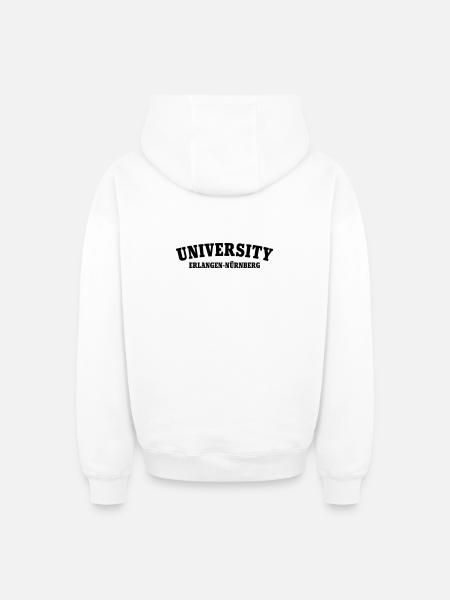 University of Erlangen Nuremberg - Oversized Heavyweight Unisex Zip Hoodie - white
