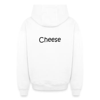 cheese - Oversized Heavyweight Unisex Zip Hoodie - white - Back - AI Model Male 178 light (178cm)