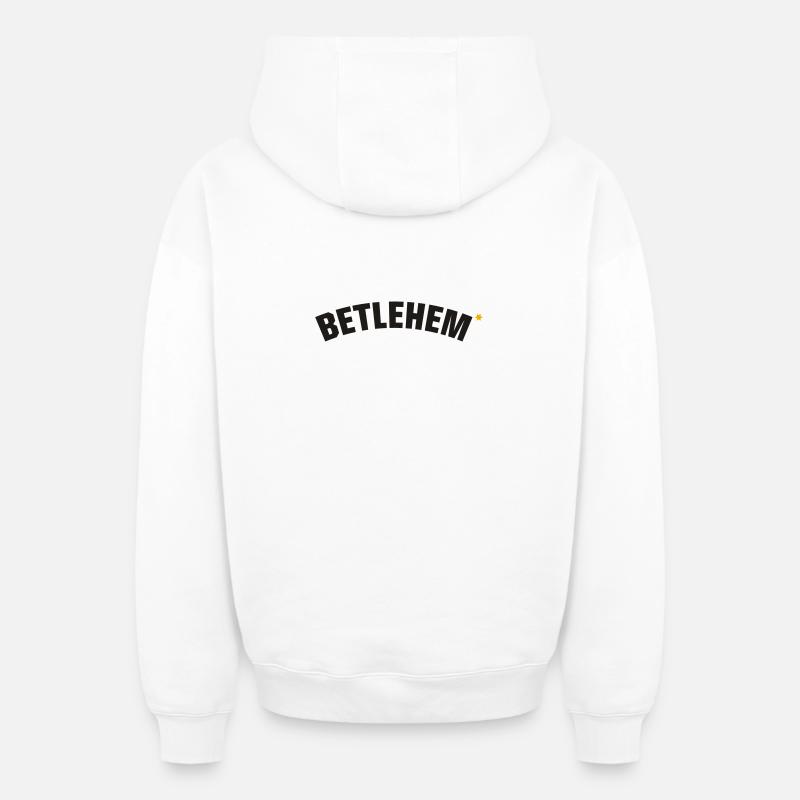 Betlehem - Sweat à capuche unisexe zippé oversize épais SPREAD - blanc