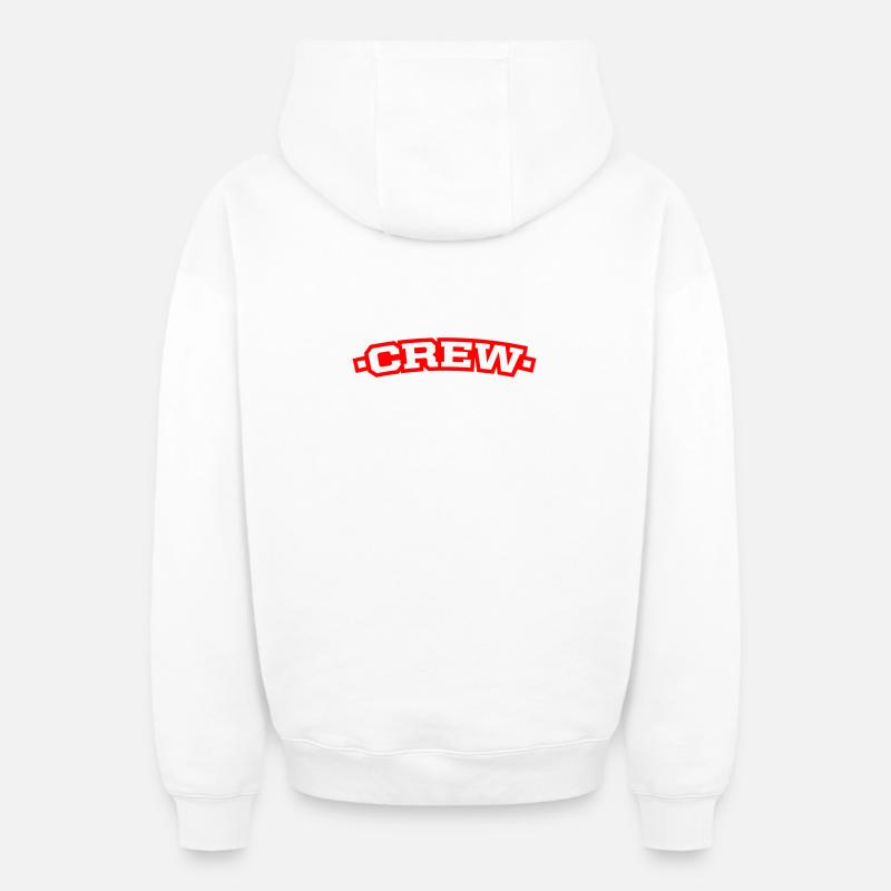crew - Sweat à capuche unisexe zippé oversize épais SPREAD - blanc